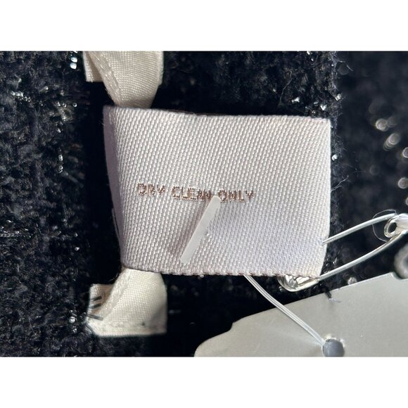 Chico's Ani-Glam Tweed Metallic & Beaded Long Jacket Coat in Black - Sz 2 (L) - Picture 6 of 6